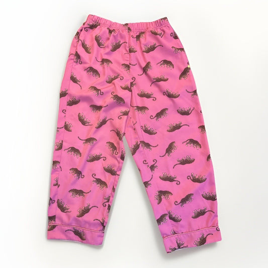 Fabletics Cheetah Cat Pink Pajama Lounge Pants Size M Thick Fabric 1C08
