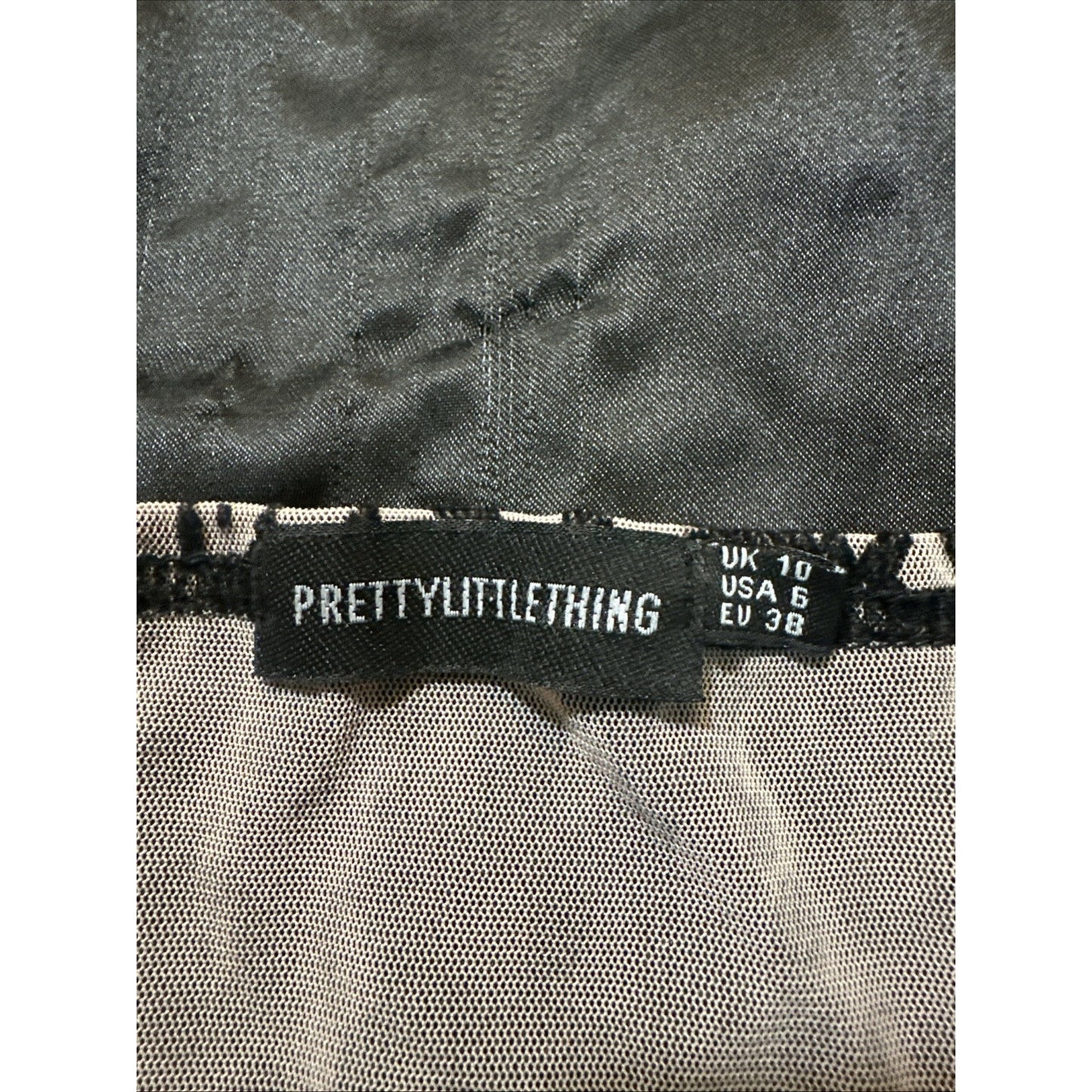 Pretty Little Thing Mini Dress Mesh Strapless Leopard US 6 1C15