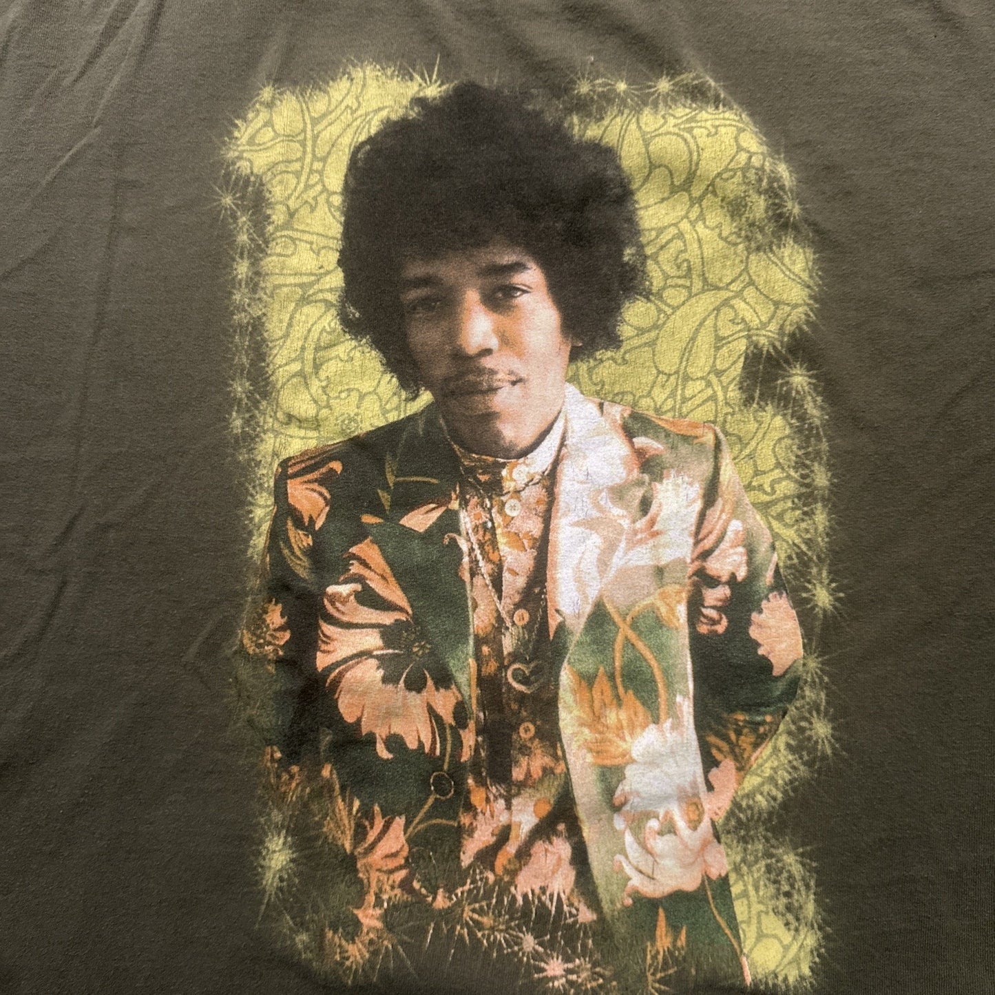 Zion Rootswear T Shirt Jimmie Hendrix Olive Green Mens XL Tee 1A29