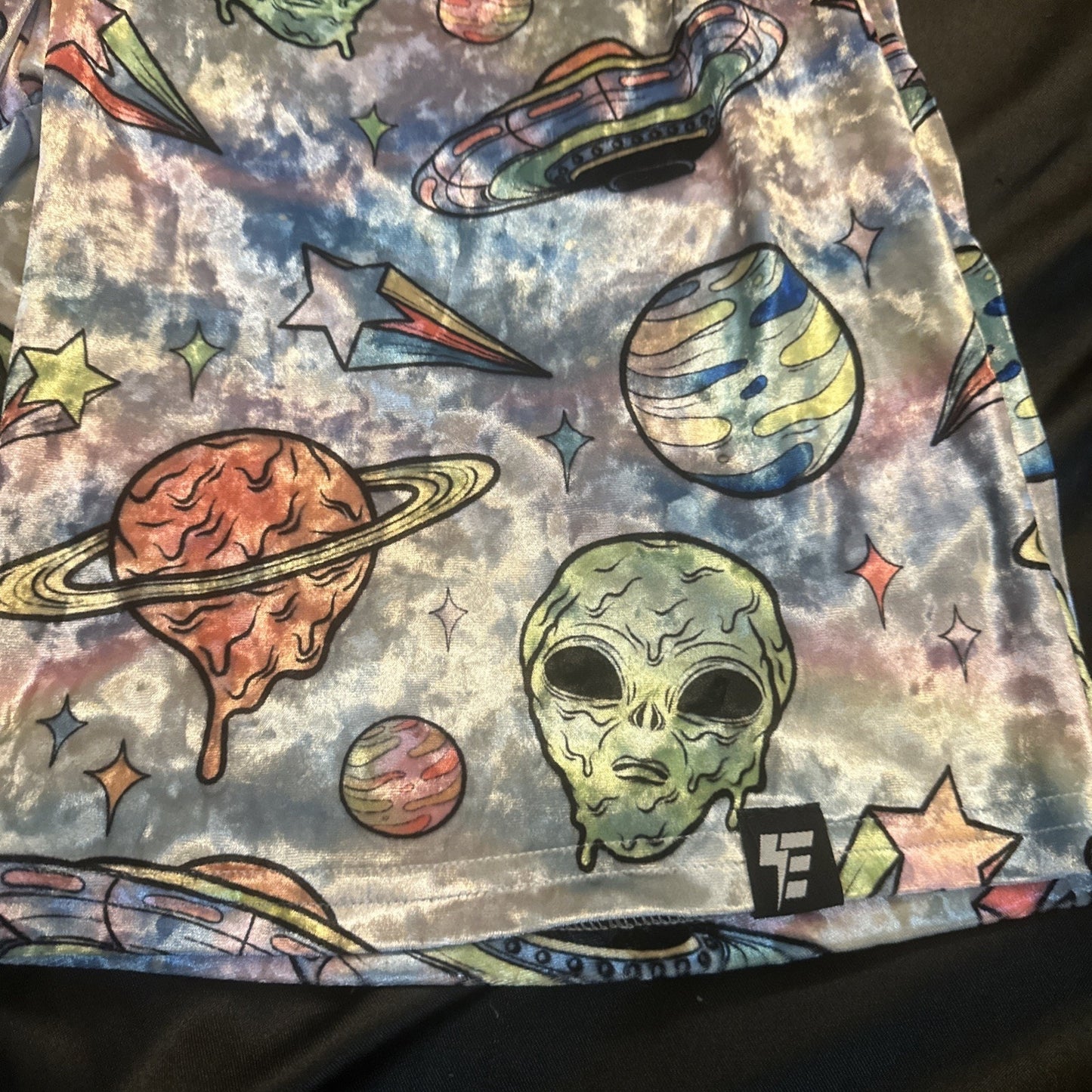 RETIRED Electro Threads Alien Elastic Shorts Mens 32 Quality USA Velour 1B08