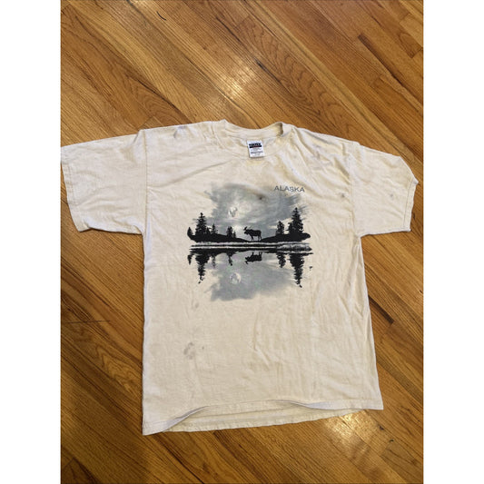 Alaska T Shirt Size XL Cotton Moose Turtex Vtg Tee Fair B1