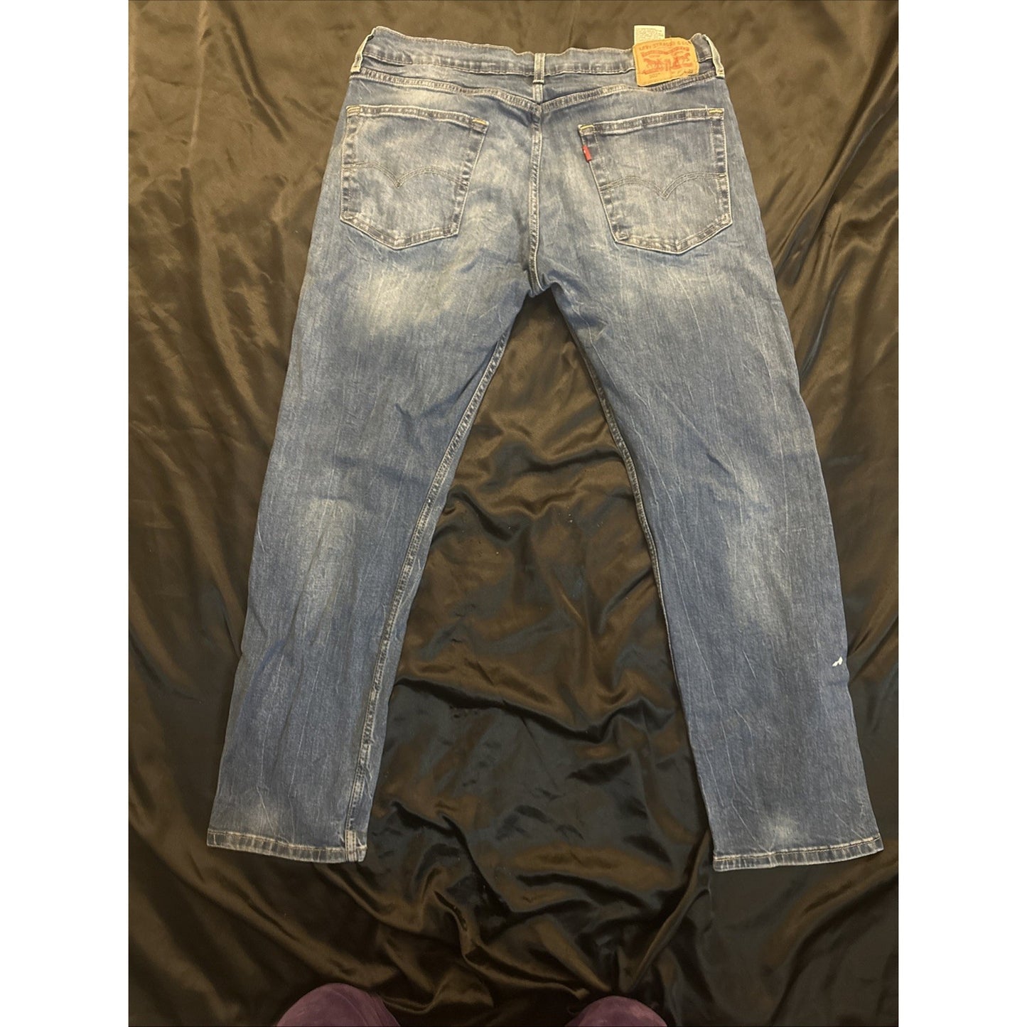 Levi's 502 Blue Denim Jeans Paint Workwear Mens 36x32 1C01