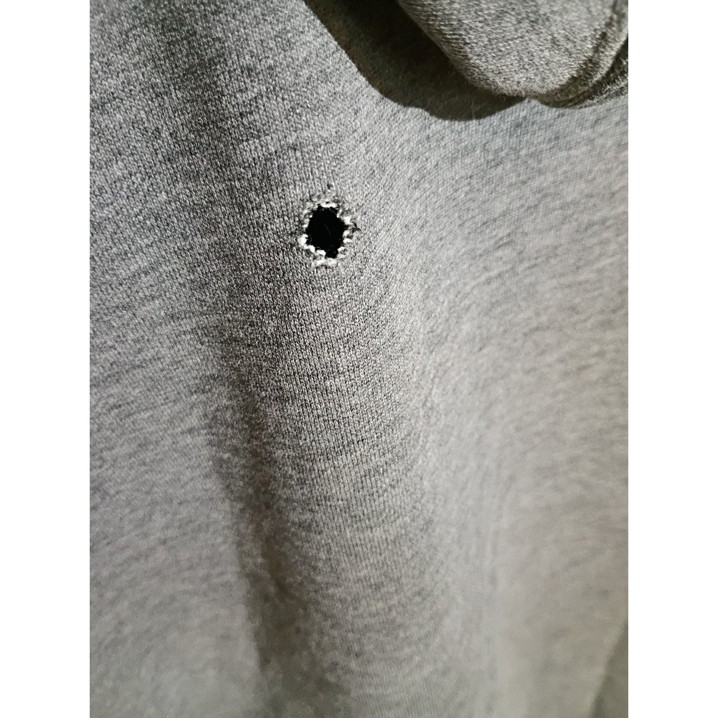 90s Fox Hoodie Long Sleeve Men L/XL Gray Cotton Blend Small Hole In Back D5