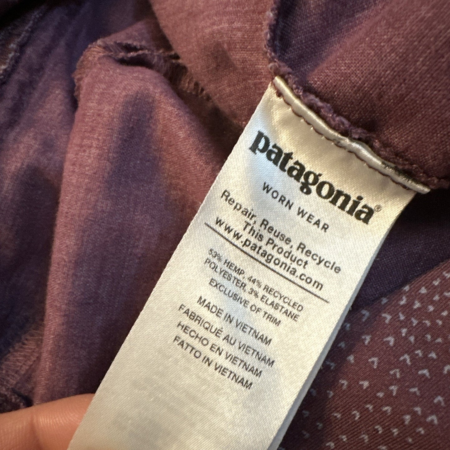 Patagonia Hemp Recycled Materials Casual Jogger Pants Maroon Women's 32"W 1B29