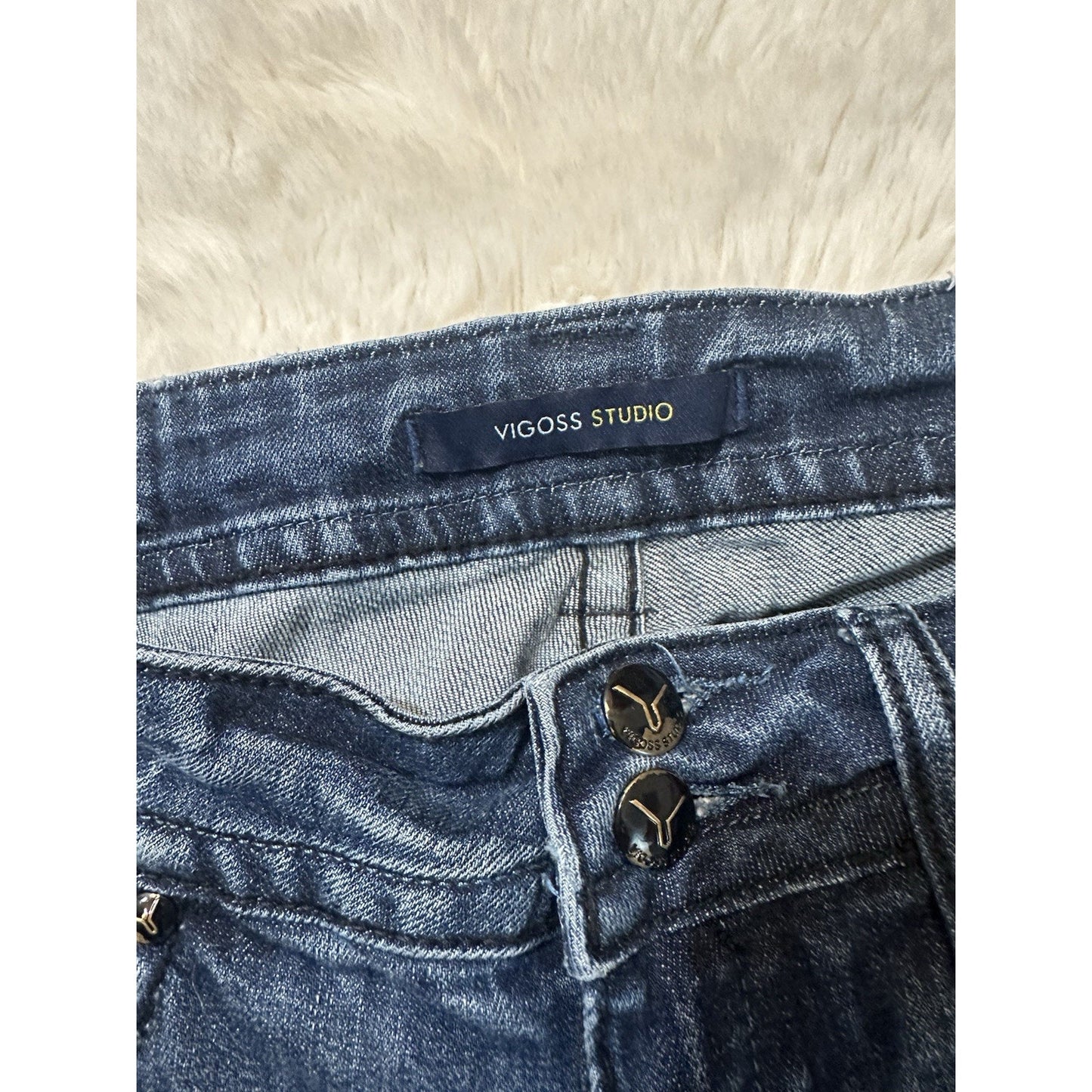 Vigoss Studio Women’s Denim Blue Jeans P20876 Size 5/6 28x32 NY Bootcut Y2K