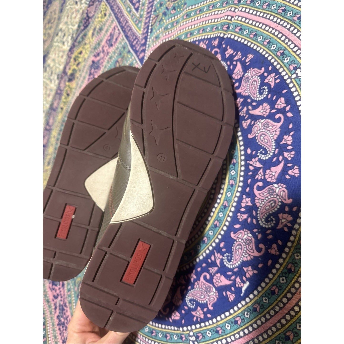 Pikolinos Women’s Leather Gray/Burgendy Sneakers US 10.5 UK 8 Euro 41