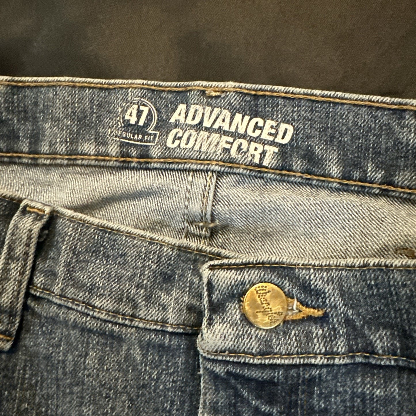 Wrangler Denim Blue Jeans Mens TALL 32x38 Regular Fit Advanced Comfort 1B06