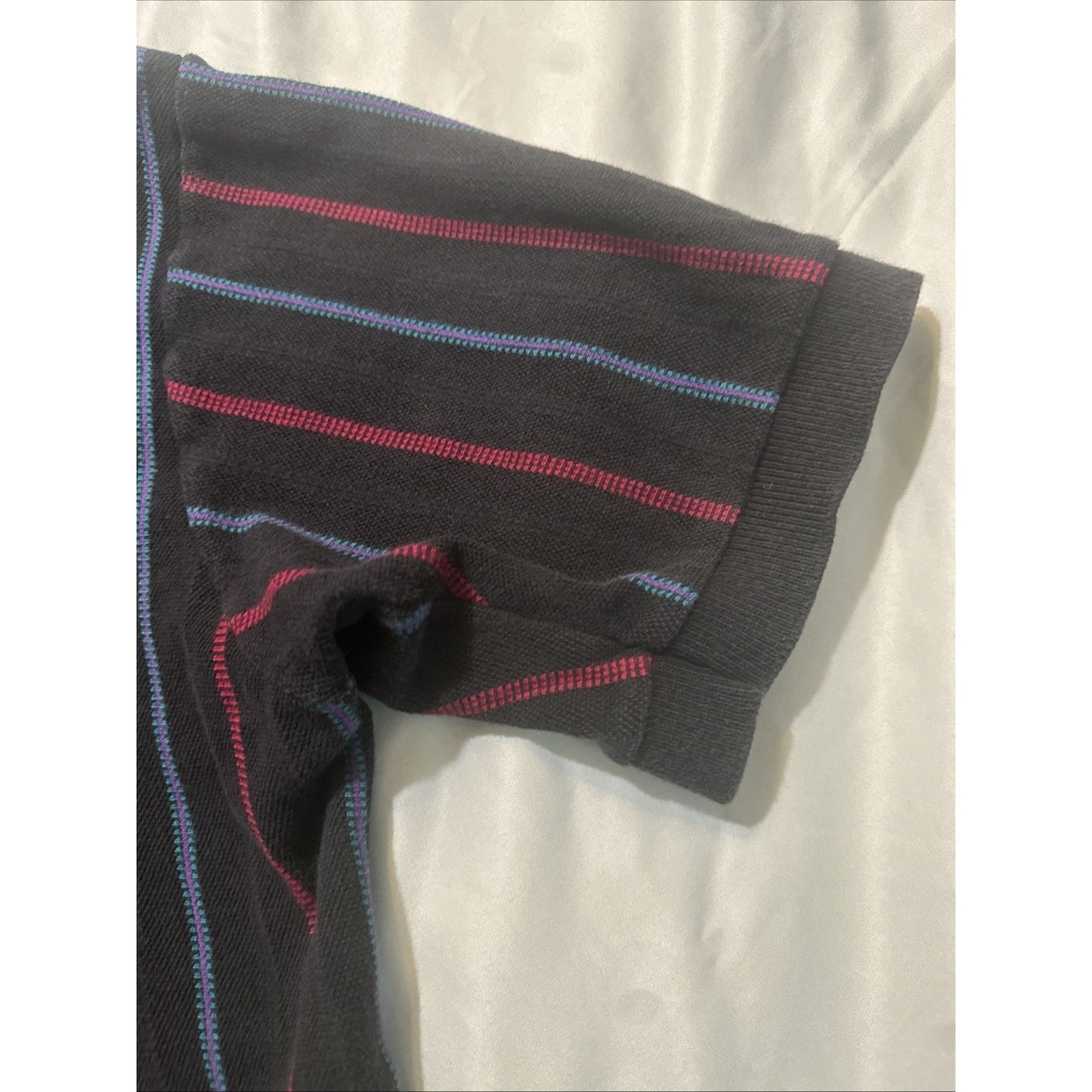 Vtg Lobo Pendleton Polo Tee Black Striped Mens L Bowling T Shirt USA MADE 1D21