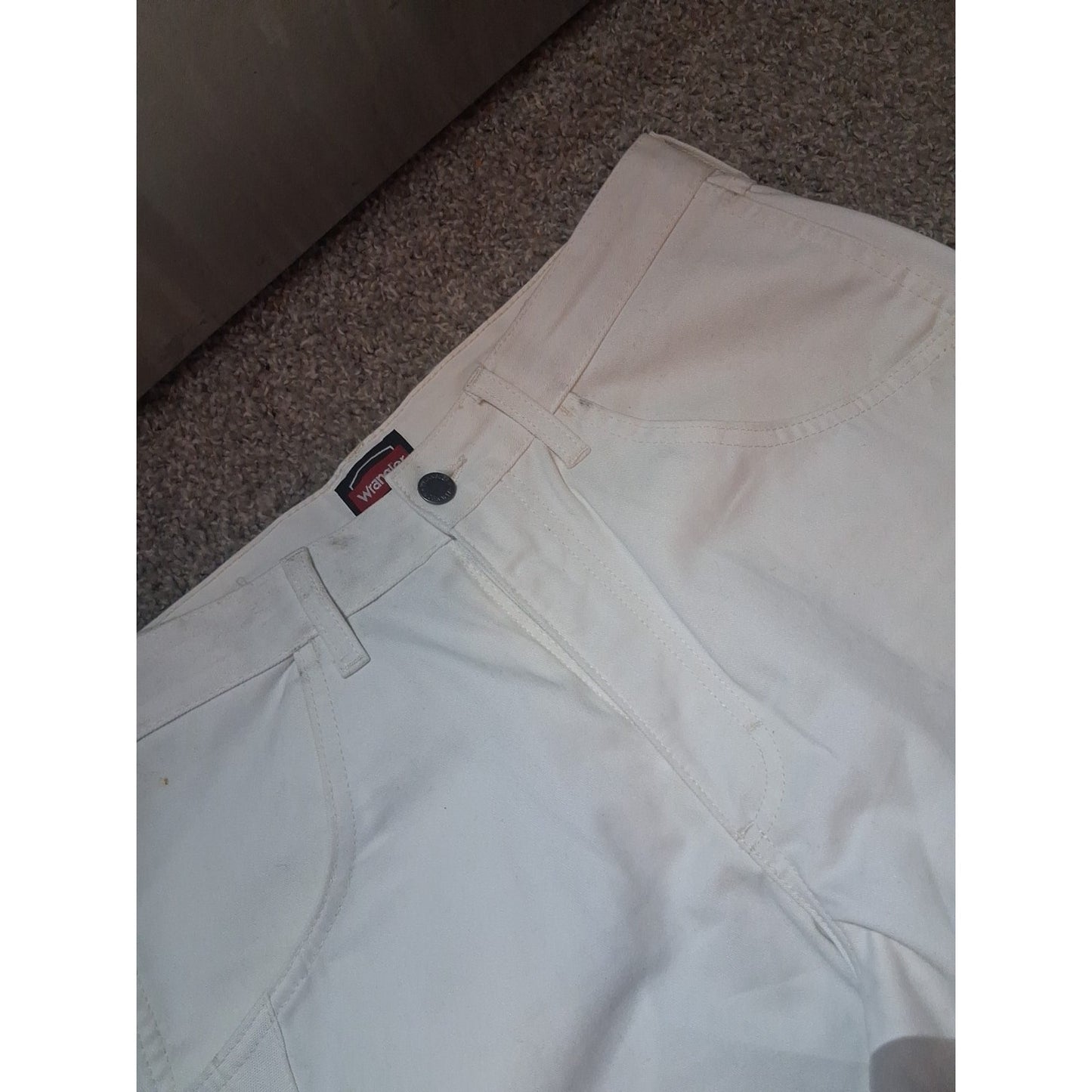 Wrangler Workwear Painters Pants White Relaxed Fit Men's Size 32x30 A3