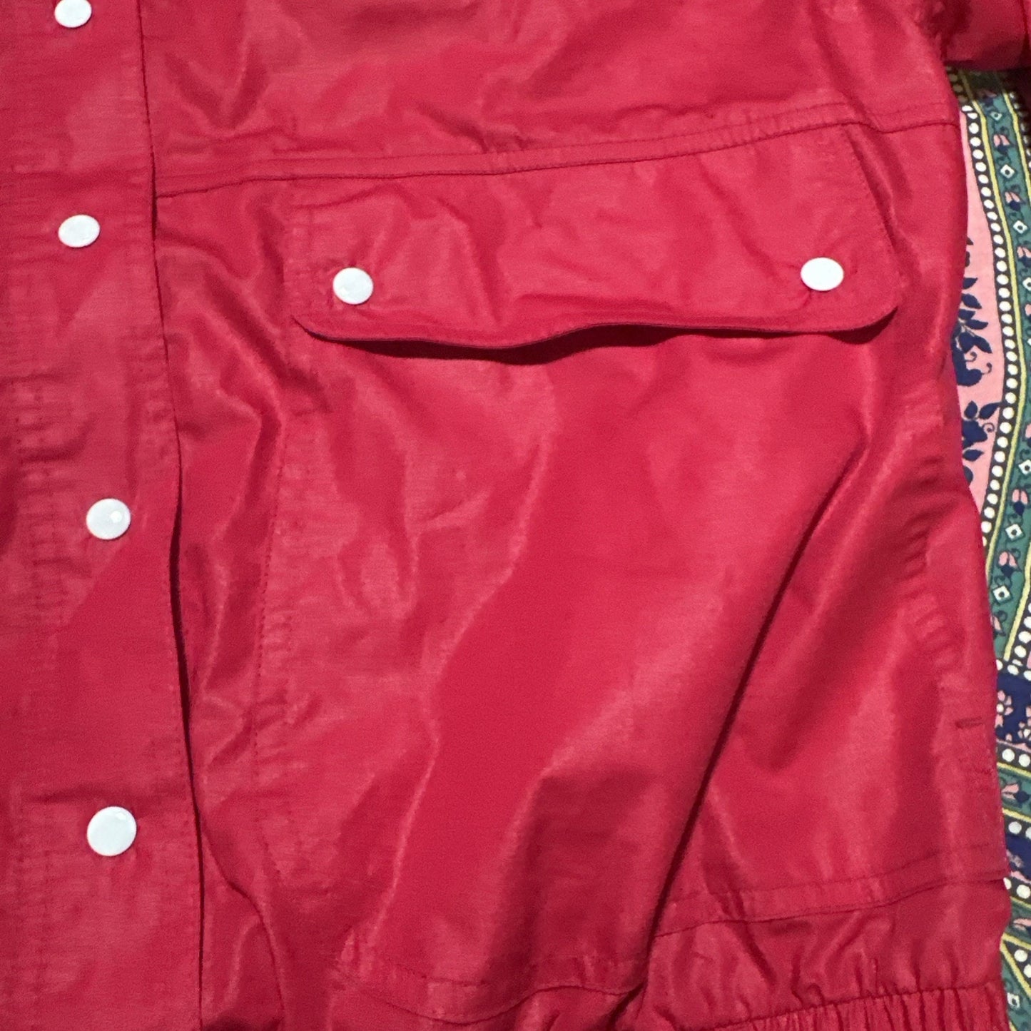 Koret Women’s M Button Bomber Jacket Hot Pink Polyester/Cotton Thailand Vtg