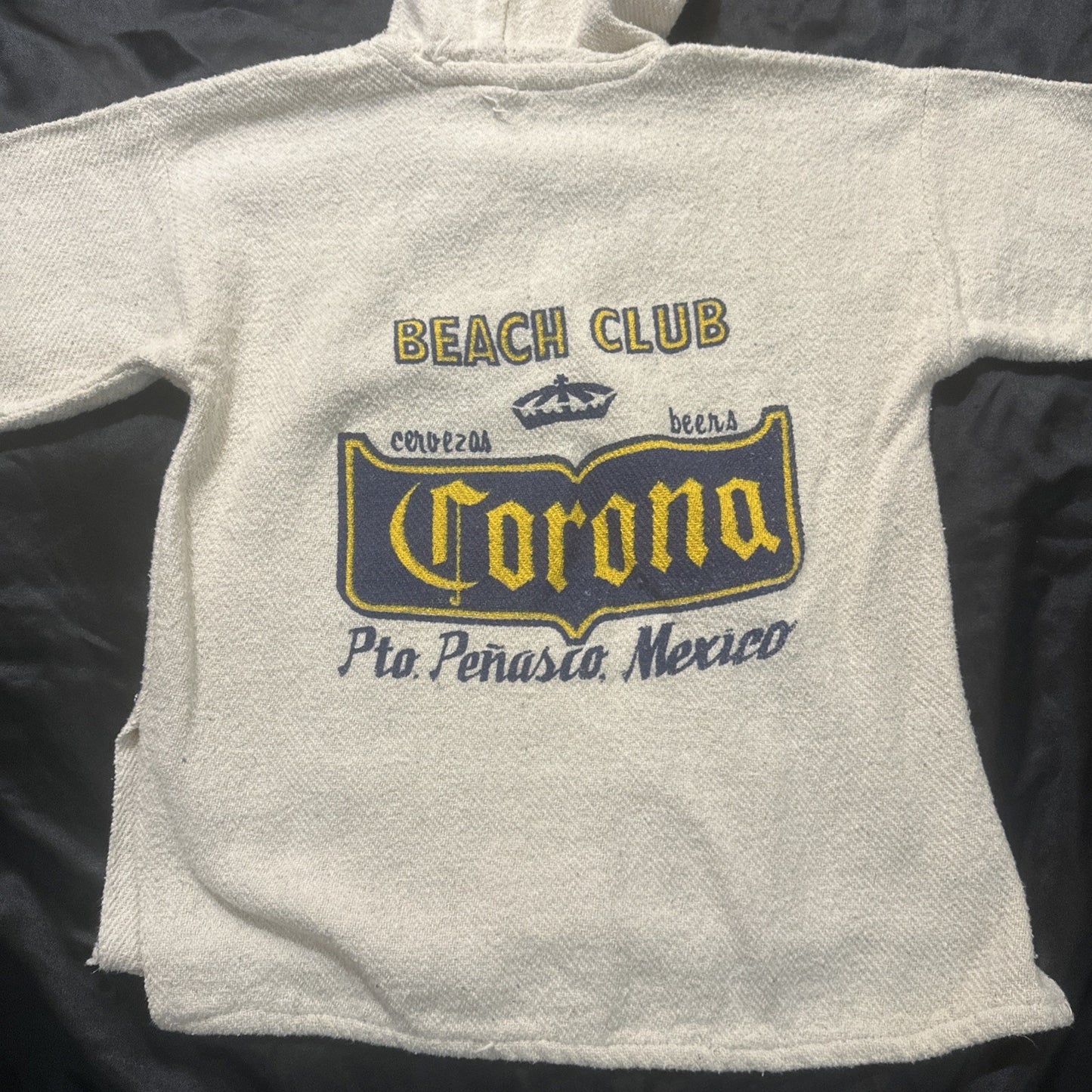 Vtg Corona Beer Beach Club Ivory Pullover Sweater Unisex M Cotton 20" PTP 1A09