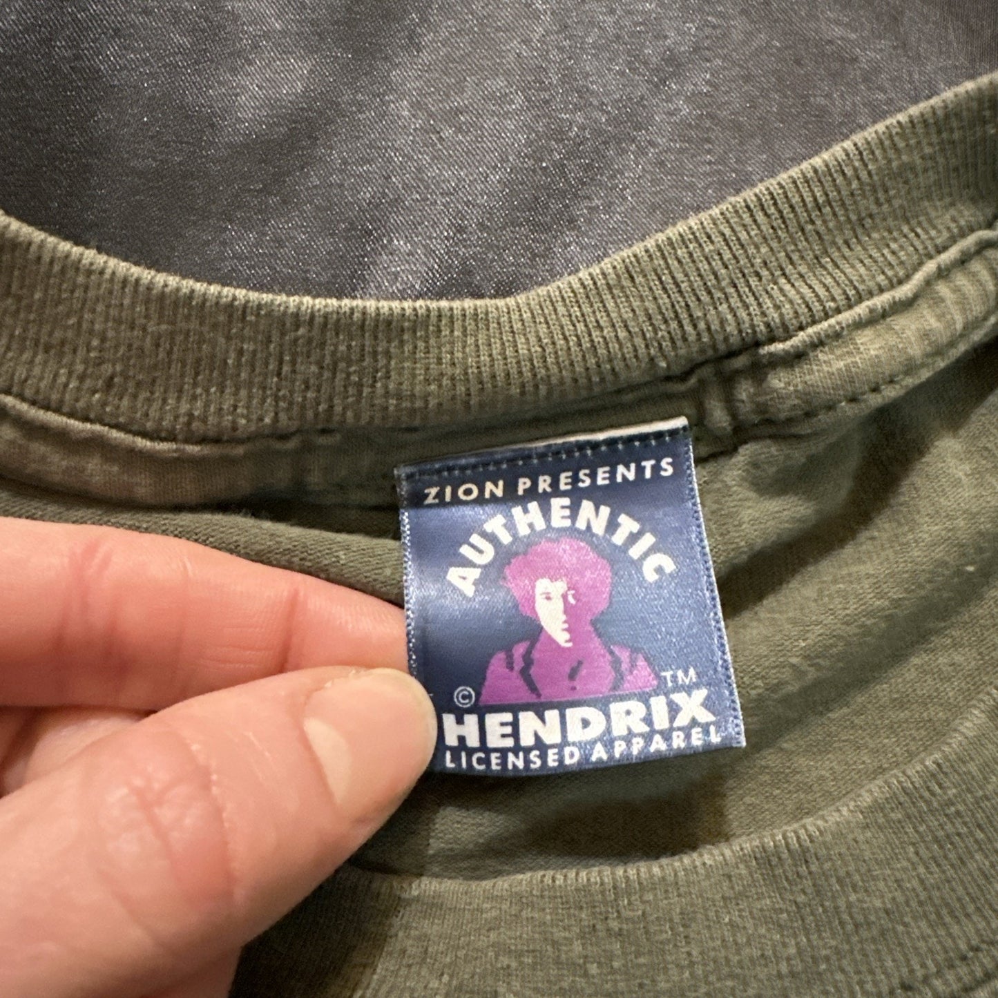 Zion Rootswear T Shirt Jimmie Hendrix Olive Green Mens XL Tee 1A29