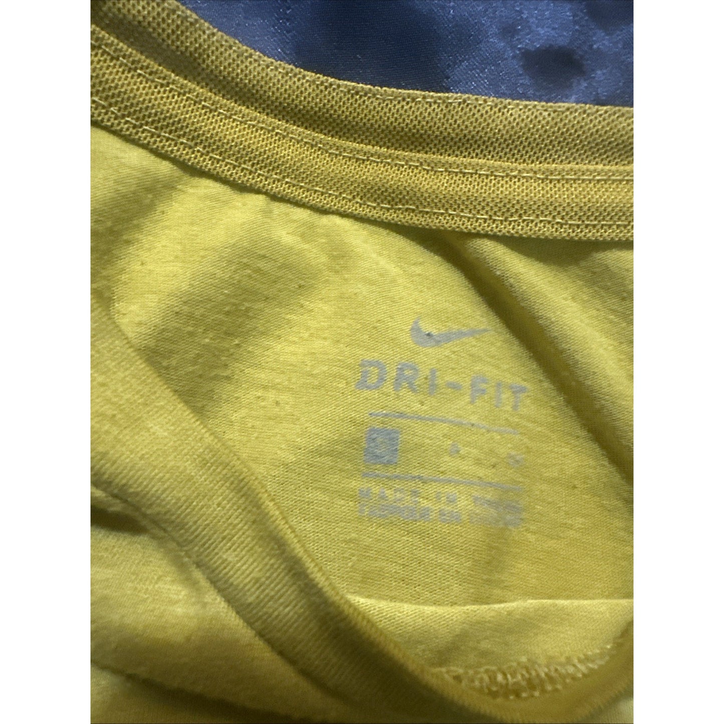 Nike Dri-fit Mustard Yellow T-Shirt Size S Tee Activewear 21" PTP Mens 1D03