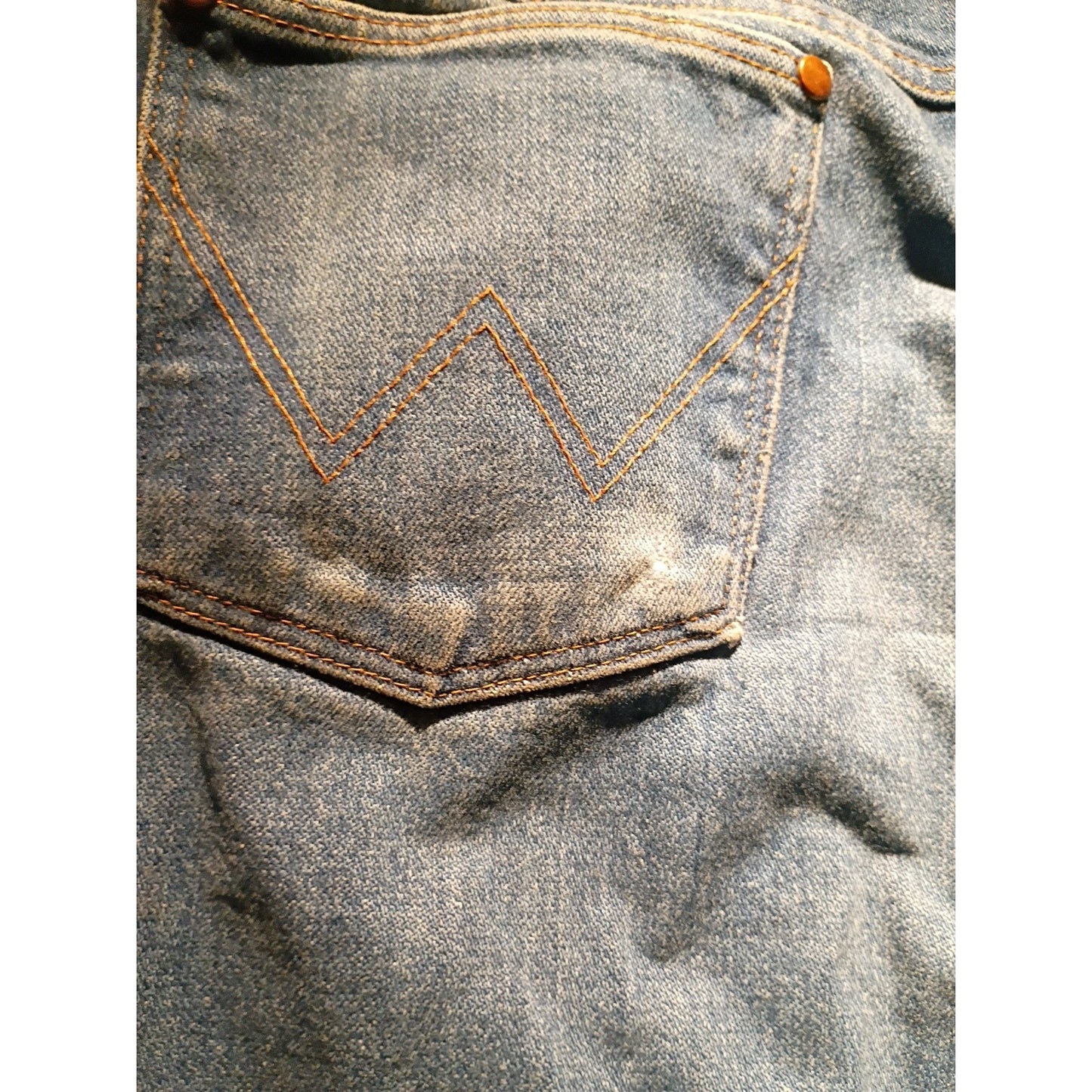 Wrangler Men Denim Straight Blue Vtg Limited Edition Distressed 34x38 C8