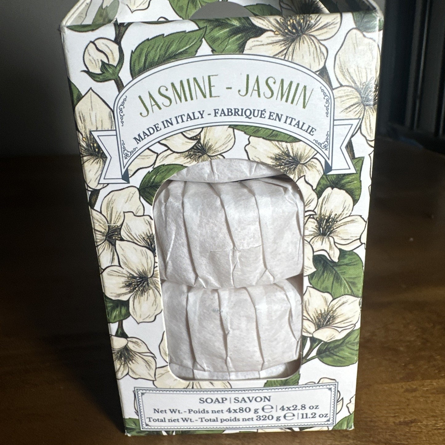 Diamante Jasmine Italian Soap Bars 4-Pack 2.8 oz each NEW IN BOX SEALED