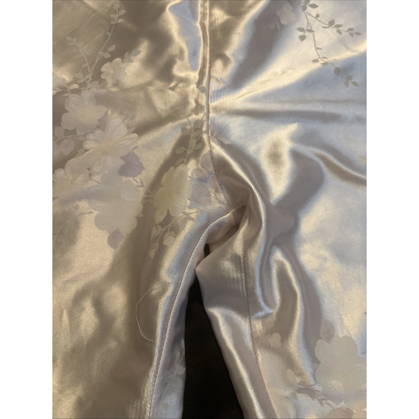 Vtg JCPenny Night Pants Women's Size 8-10 USA Made White Silky Nightwear 1C09