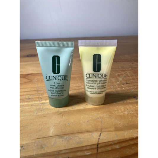 1 Dramatically Different Moisturizing Lotion 1 7 Day Scrub Cream Clinique 1oz E1