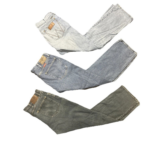 3 Pairs Light Medium Dark Wrangler Mens 38x30 Denim Blue Jeans Regular Fit 1C22