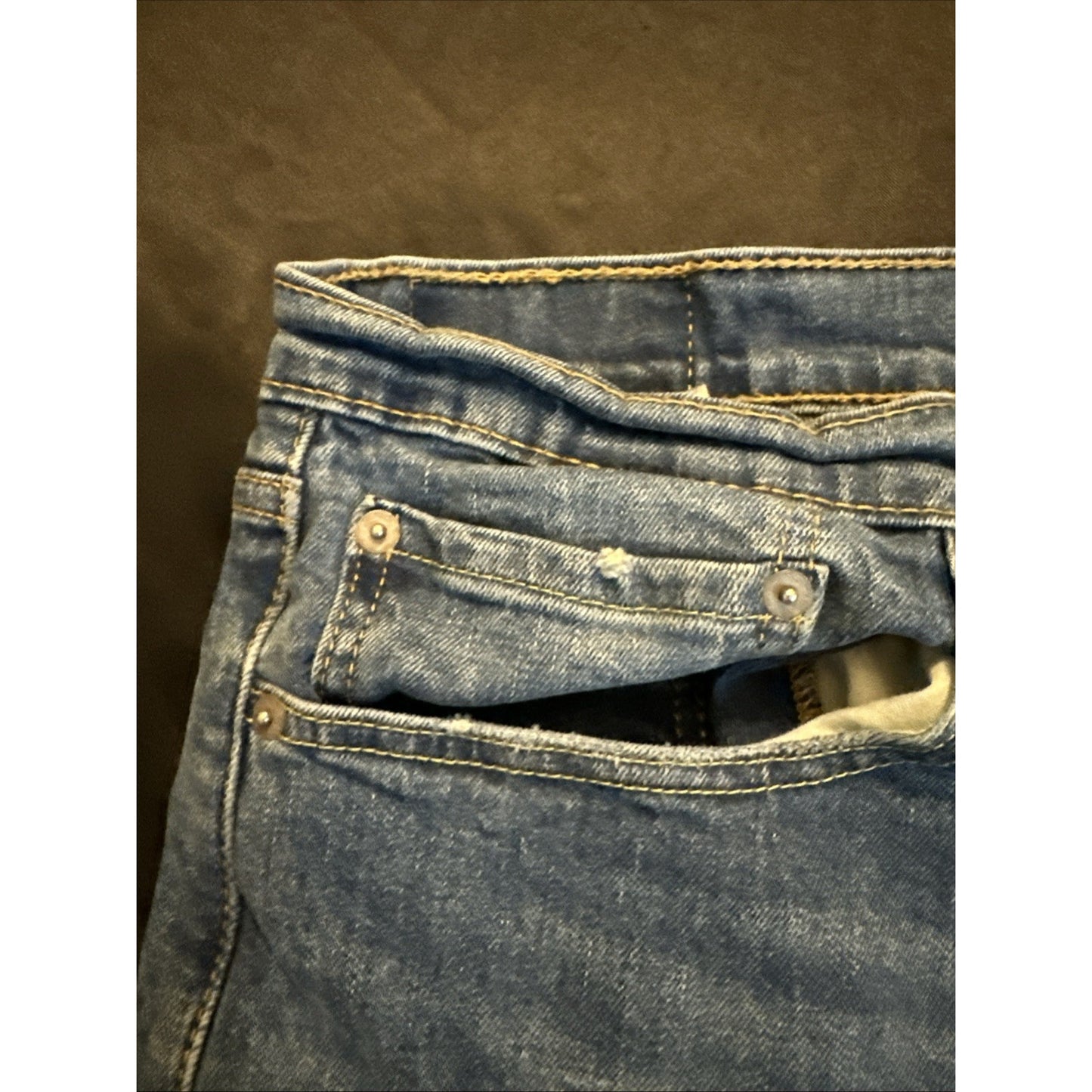 Levi's 502 Blue Denim Jeans Paint Workwear Mens 36x32 1C01